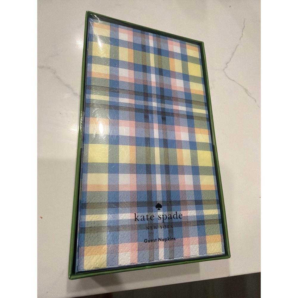 Kate Spade New York Garden Plaid Guest Napkin Set 40 Count Multi Color Plaid